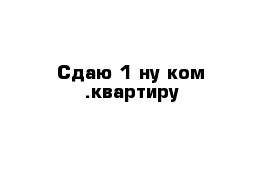 Сдаю 1-ну ком .квартиру